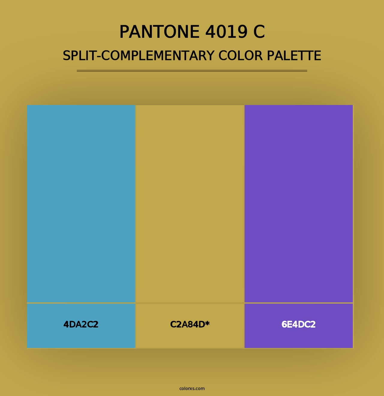 PANTONE 4019 C - Split-Complementary Color Palette