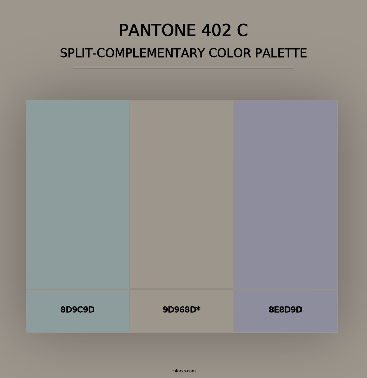 PANTONE 402 C - Split-Complementary Color Palette