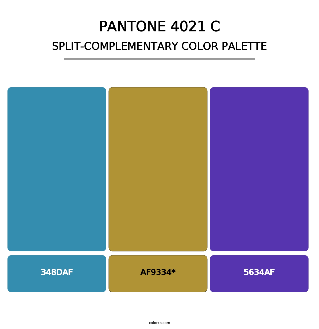 PANTONE 4021 C - Split-Complementary Color Palette