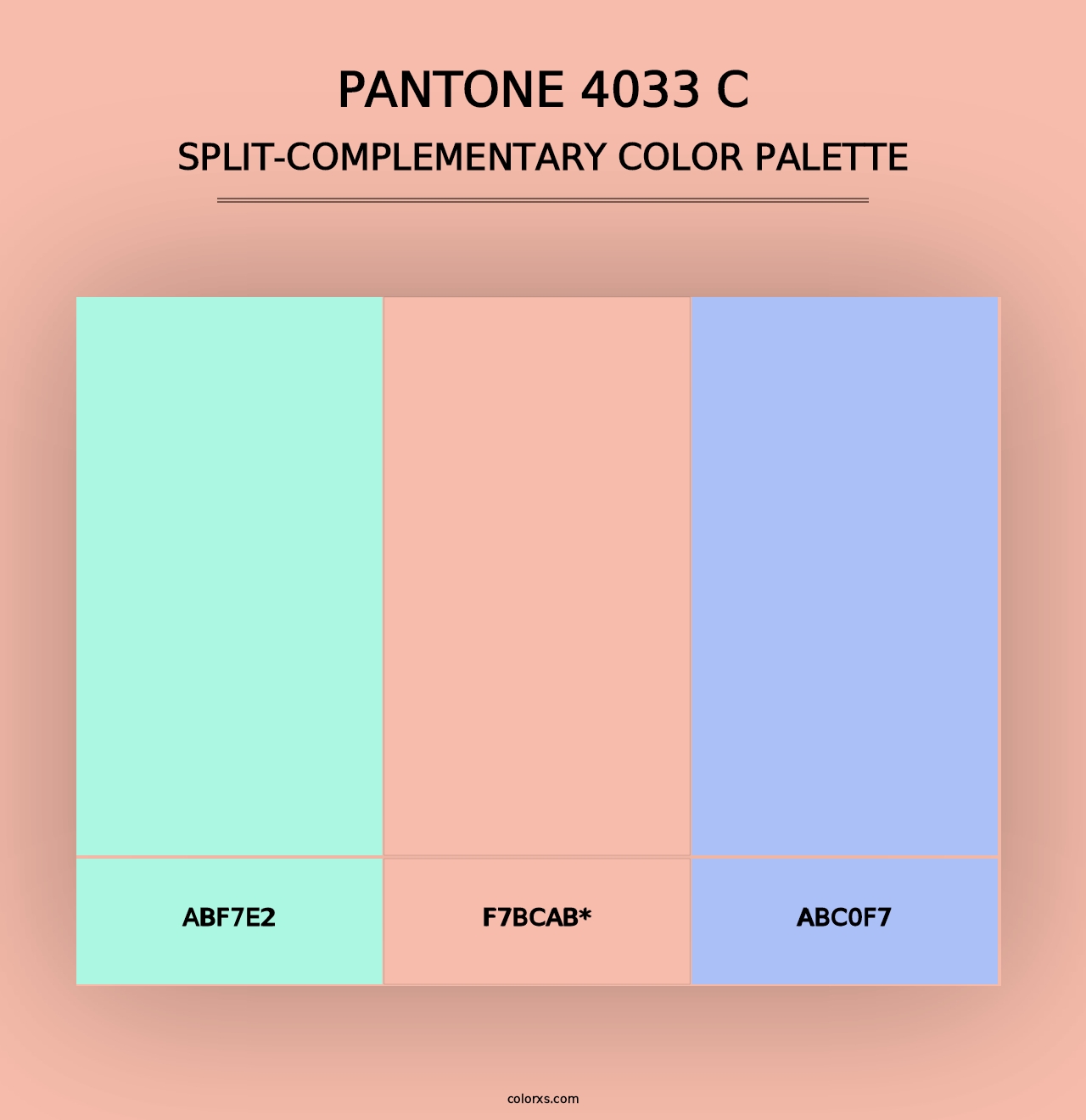 PANTONE 4033 C - Split-Complementary Color Palette