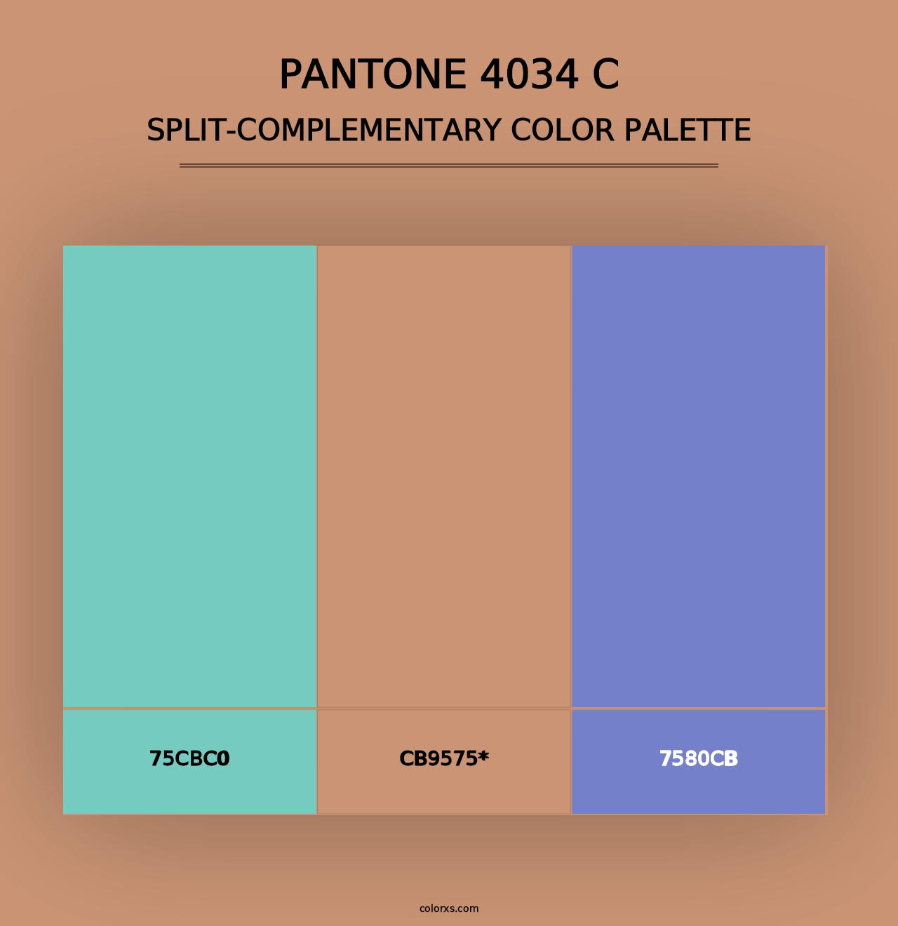 PANTONE 4034 C - Split-Complementary Color Palette