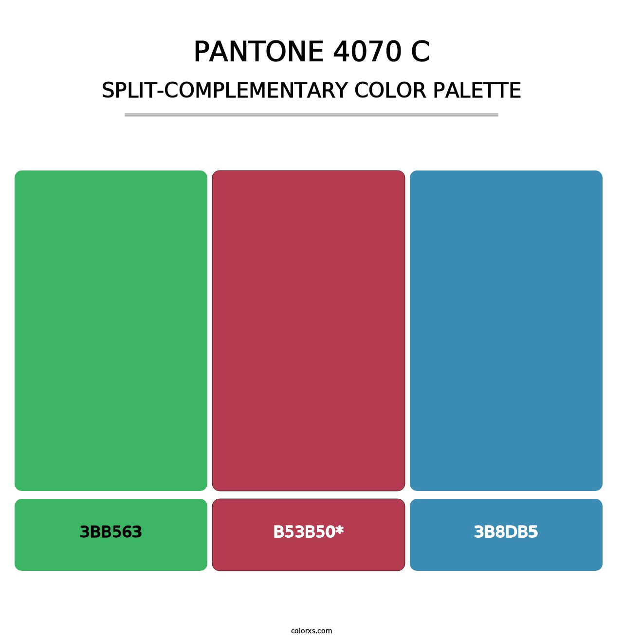 PANTONE 4070 C - Split-Complementary Color Palette