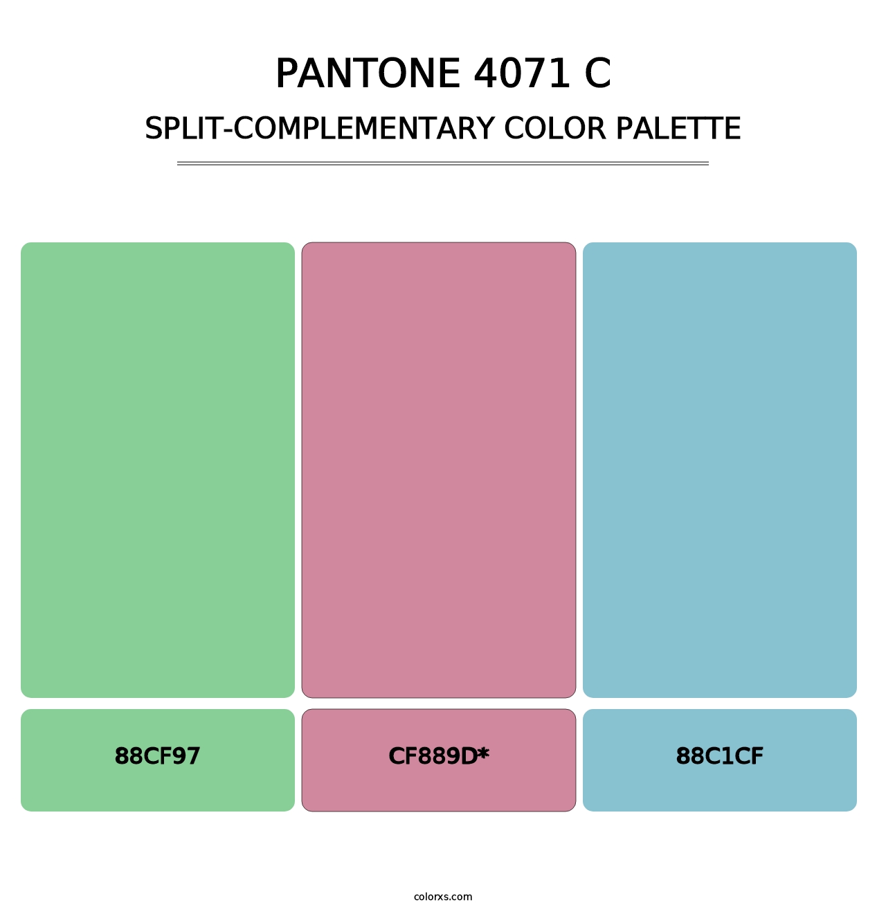 PANTONE 4071 C - Split-Complementary Color Palette