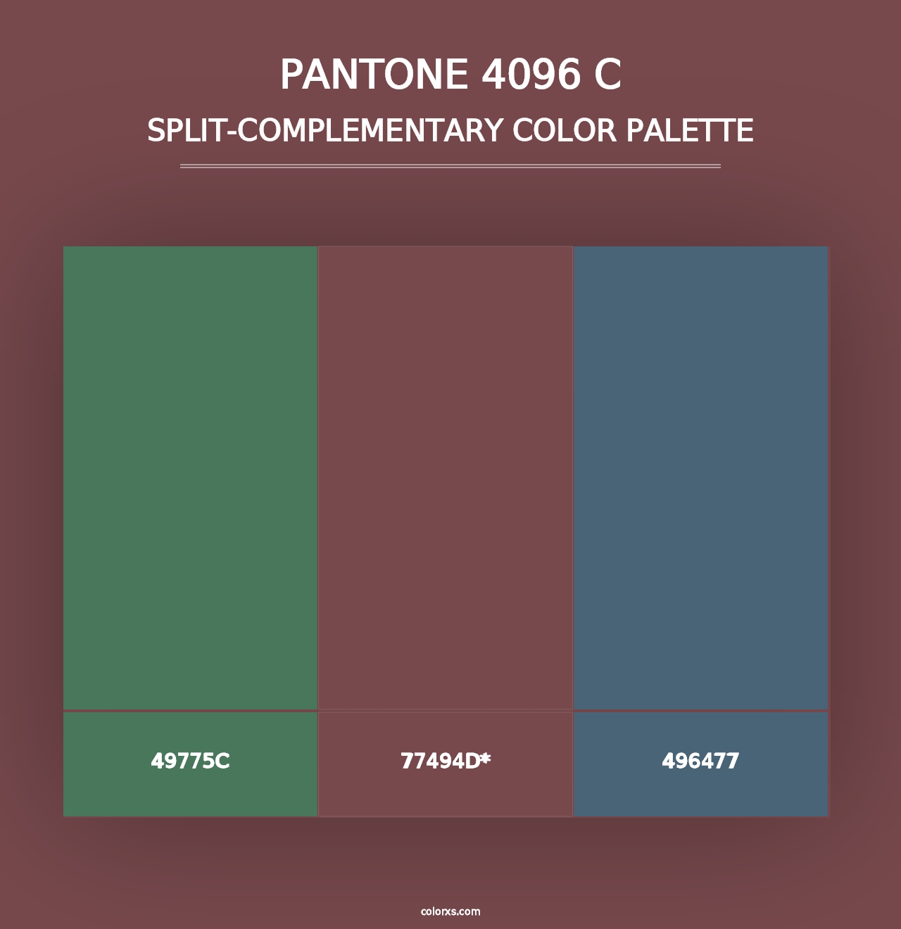 PANTONE 4096 C - Split-Complementary Color Palette