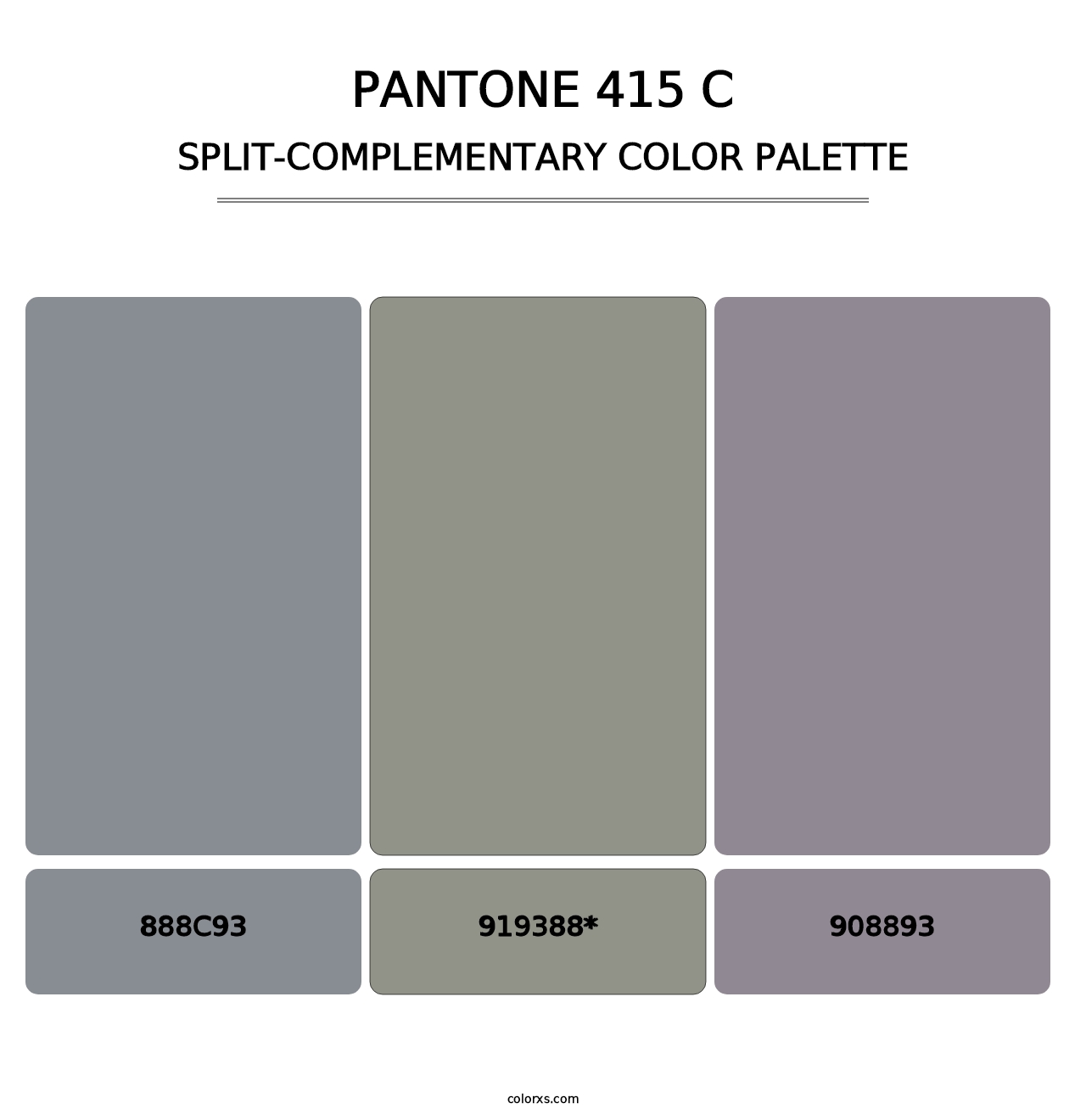 PANTONE 415 C - Split-Complementary Color Palette