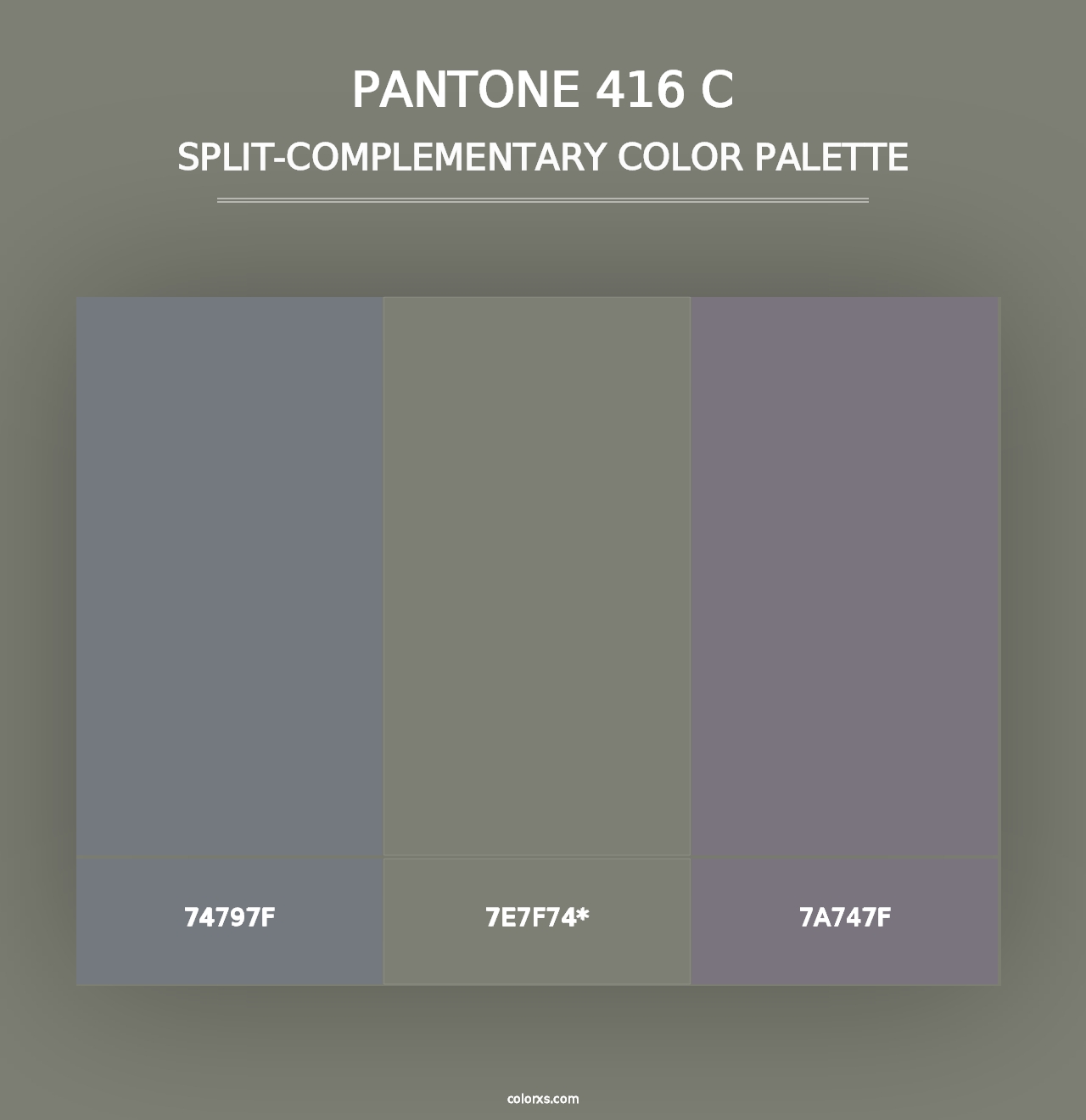 PANTONE 416 C - Split-Complementary Color Palette