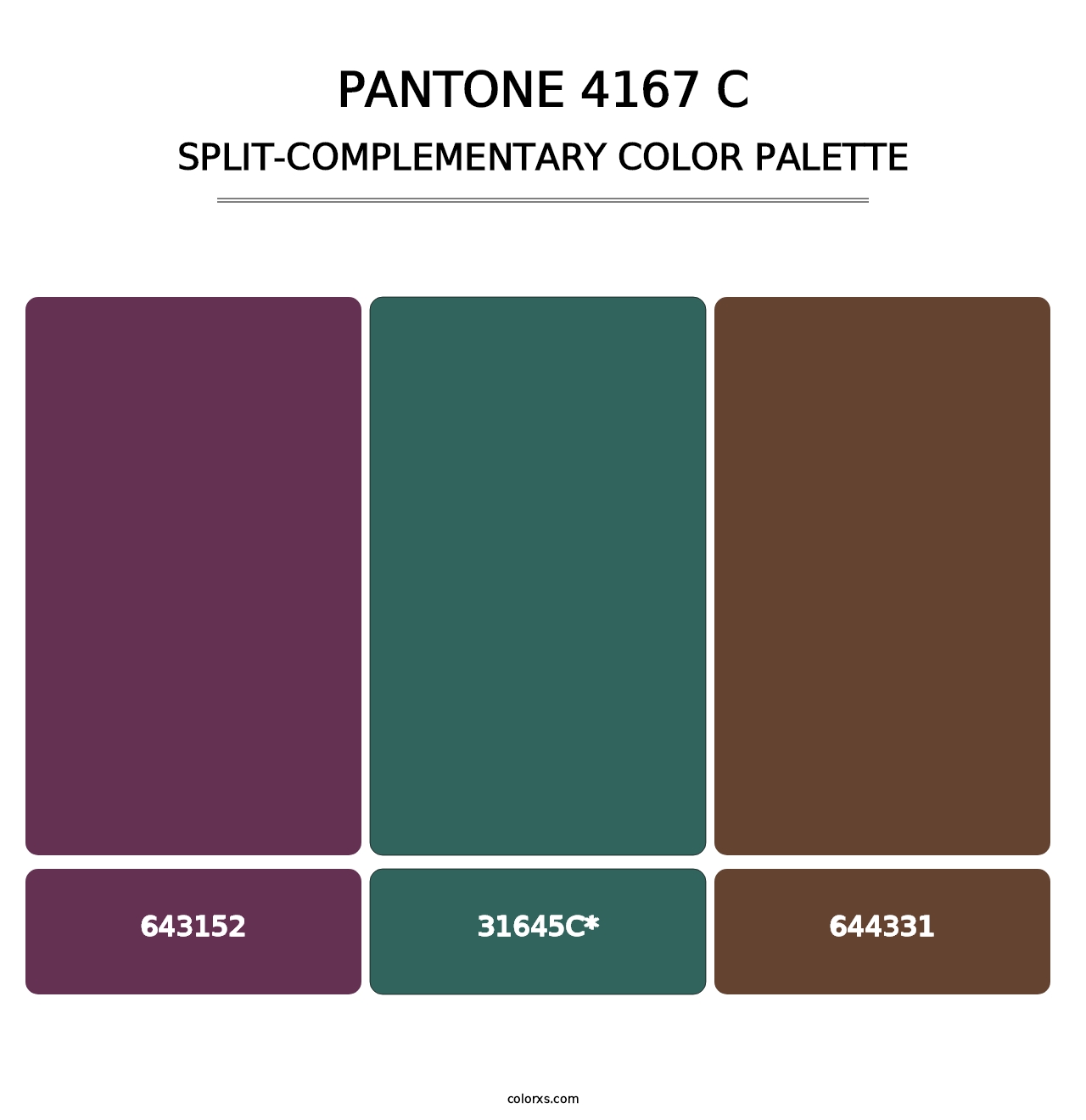 PANTONE 4167 C - Split-Complementary Color Palette