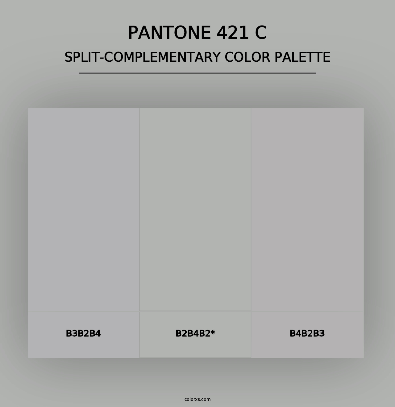 PANTONE 421 C - Split-Complementary Color Palette