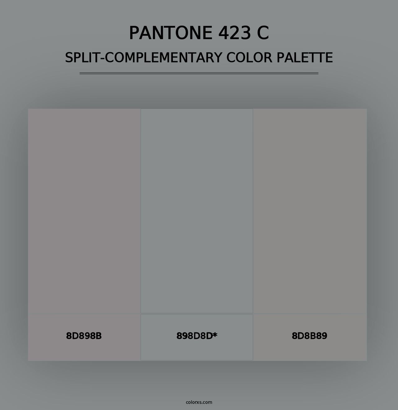 PANTONE 423 C - Split-Complementary Color Palette