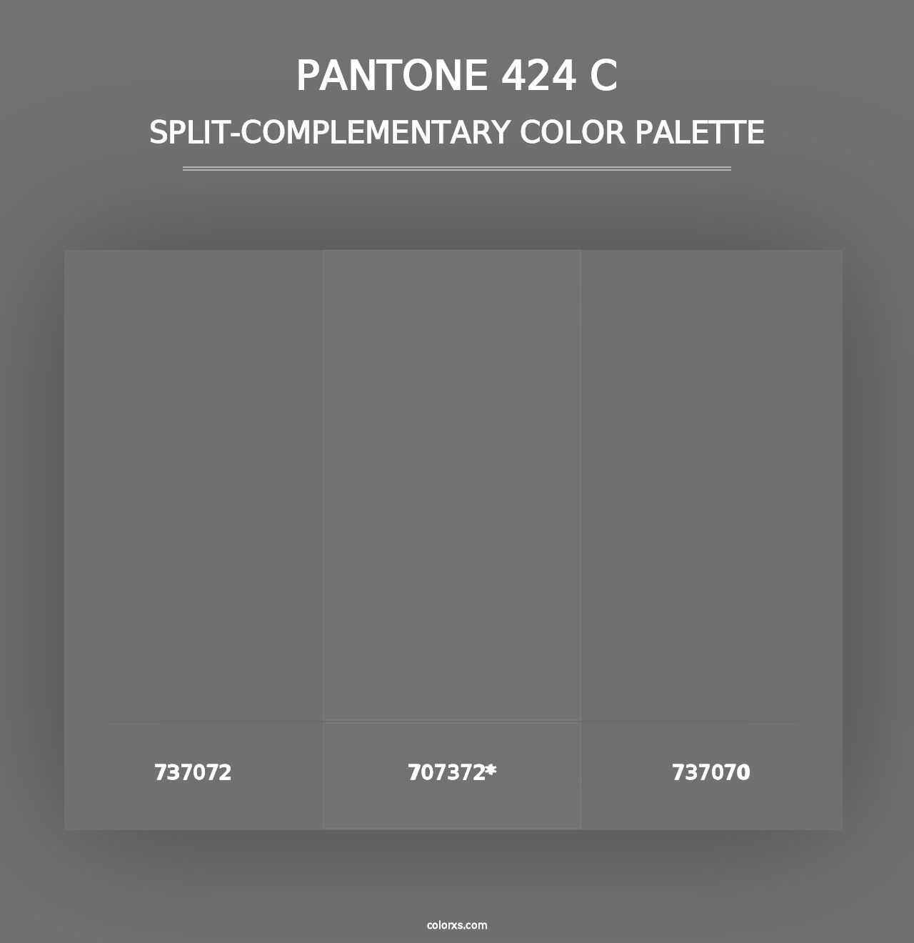 PANTONE 424 C - Split-Complementary Color Palette