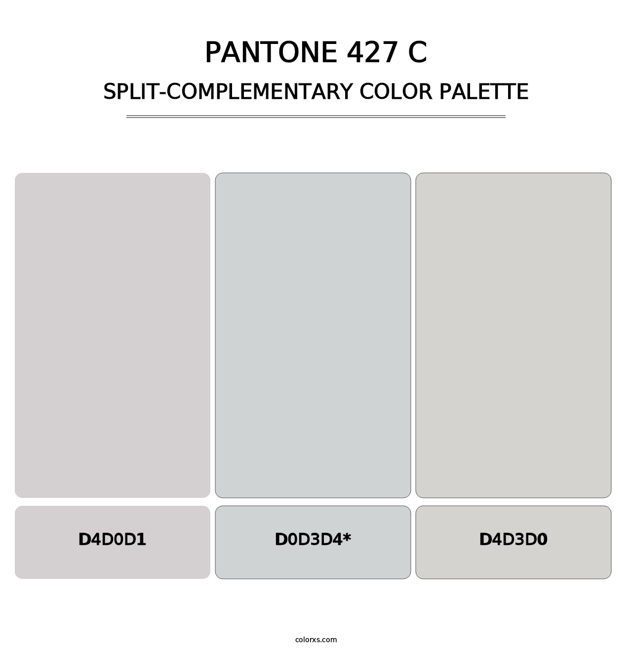 PANTONE 427 C - Split-Complementary Color Palette