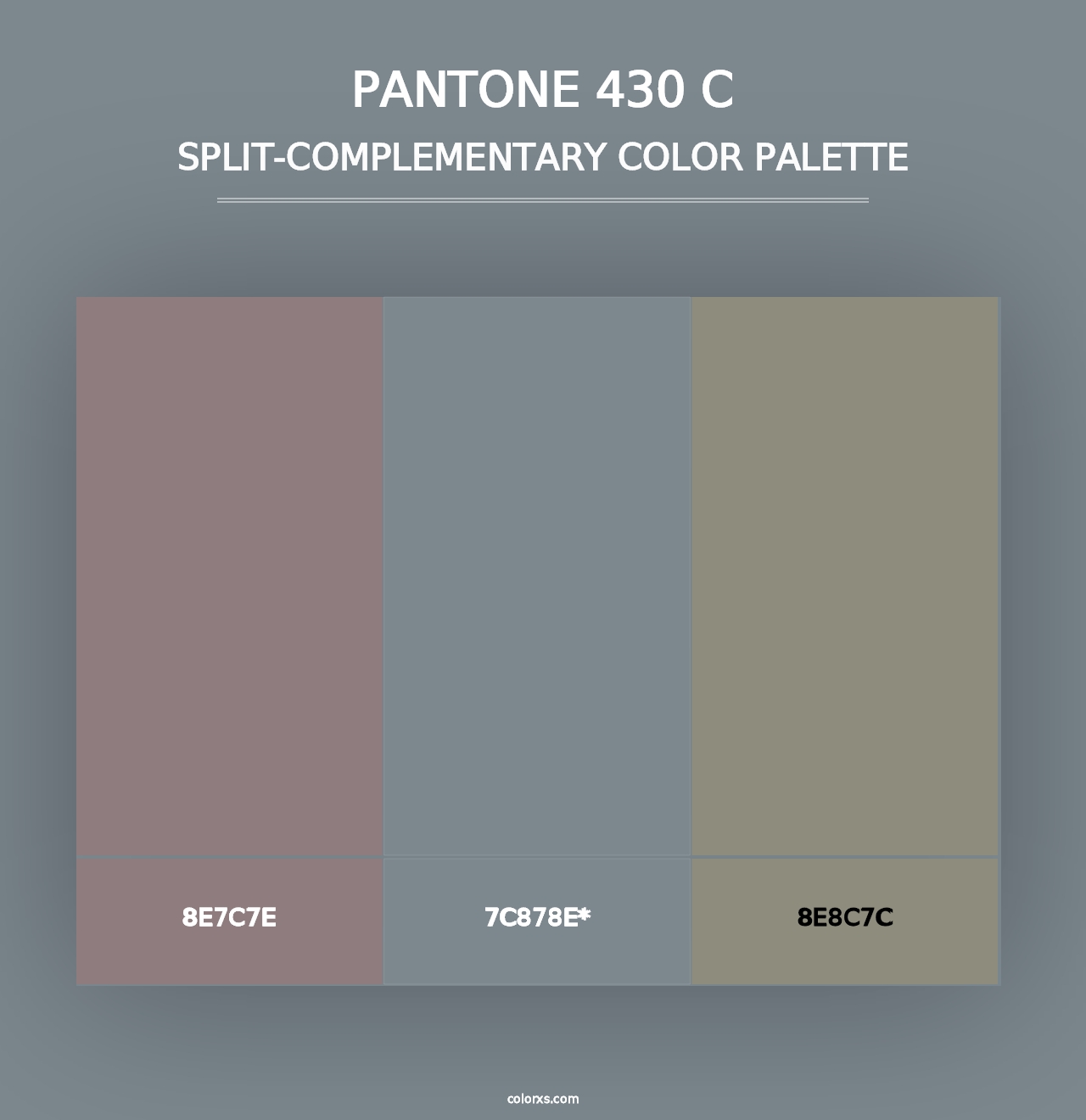 PANTONE 430 C - Split-Complementary Color Palette