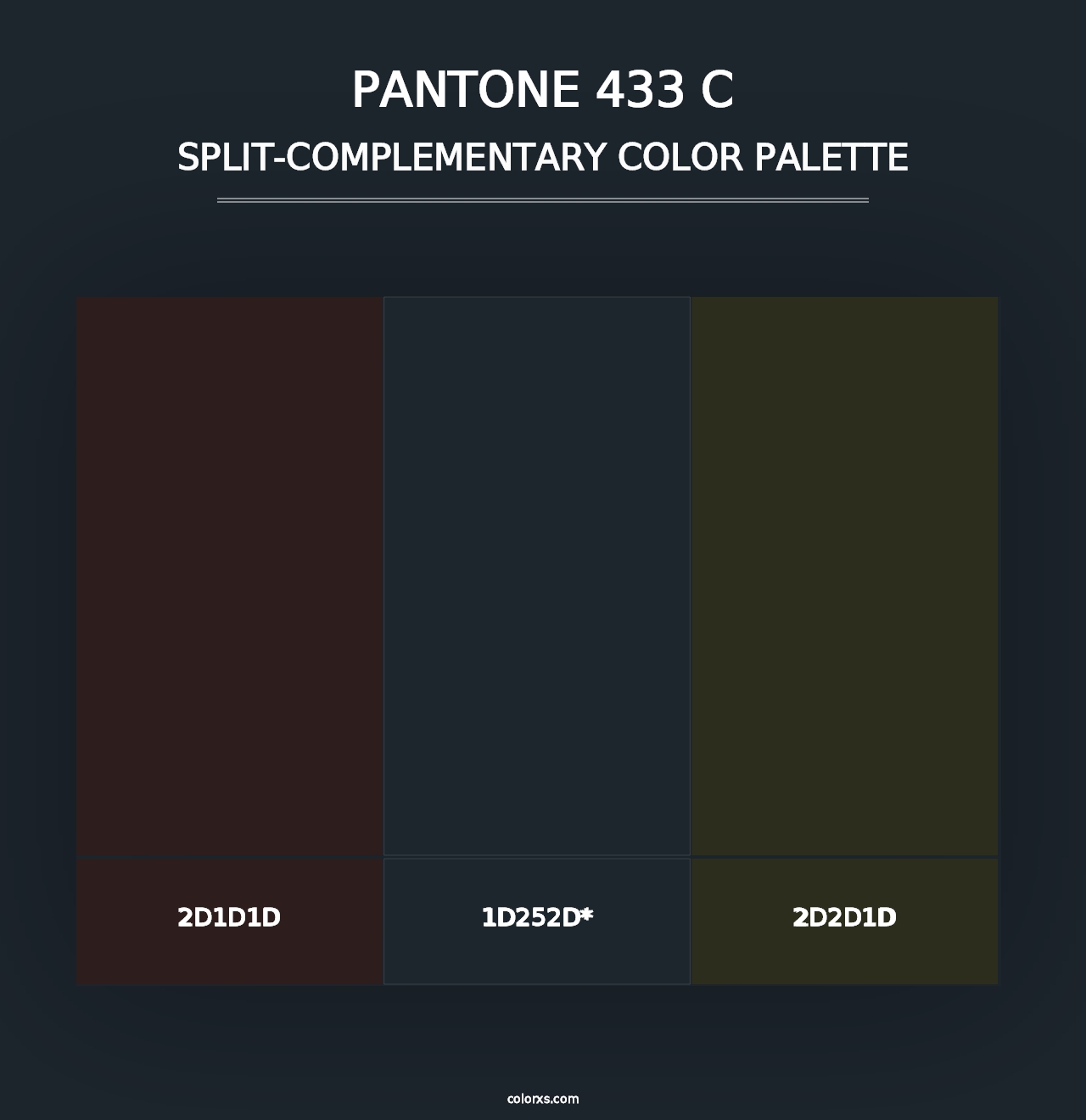 PANTONE 433 C - Split-Complementary Color Palette