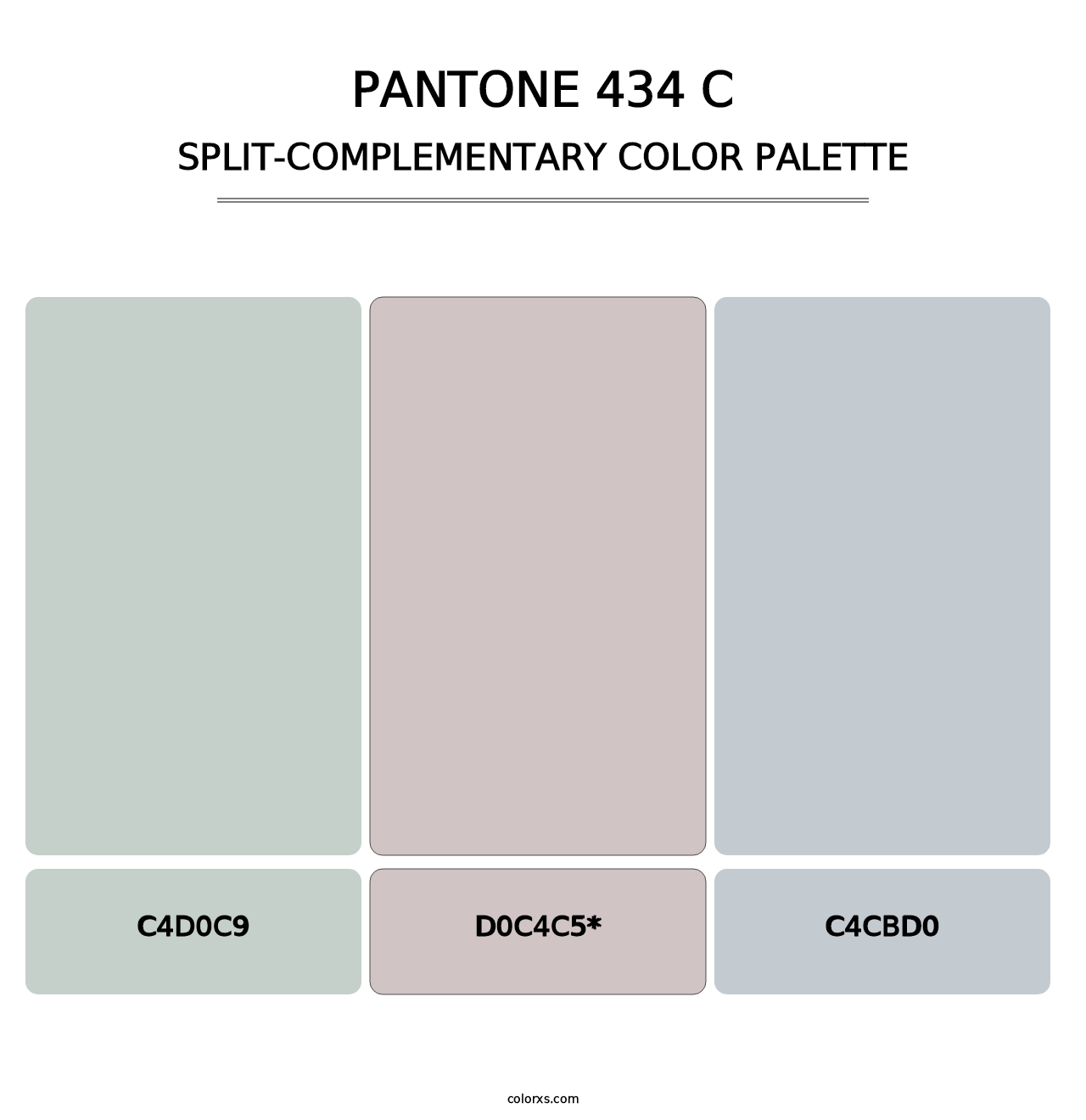 PANTONE 434 C - Split-Complementary Color Palette