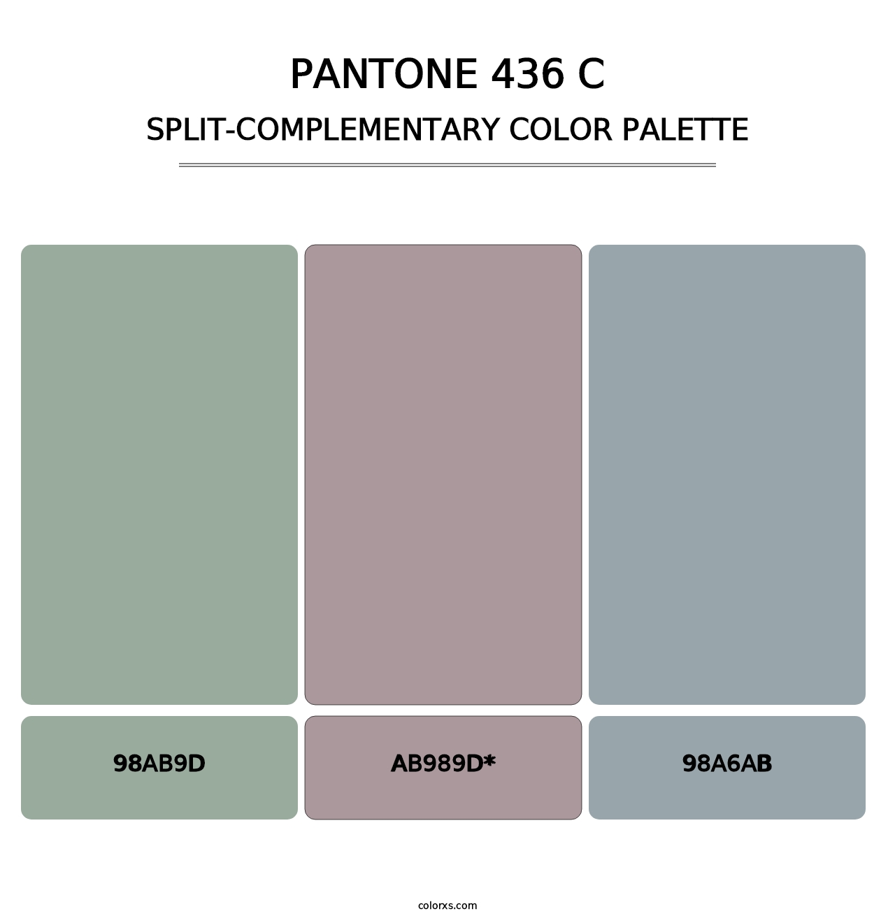 PANTONE 436 C - Split-Complementary Color Palette