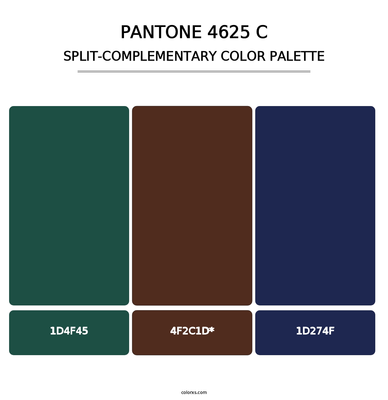 PANTONE 4625 C - Split-Complementary Color Palette