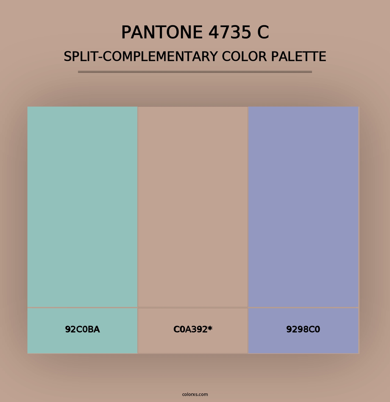 PANTONE 4735 C - Split-Complementary Color Palette