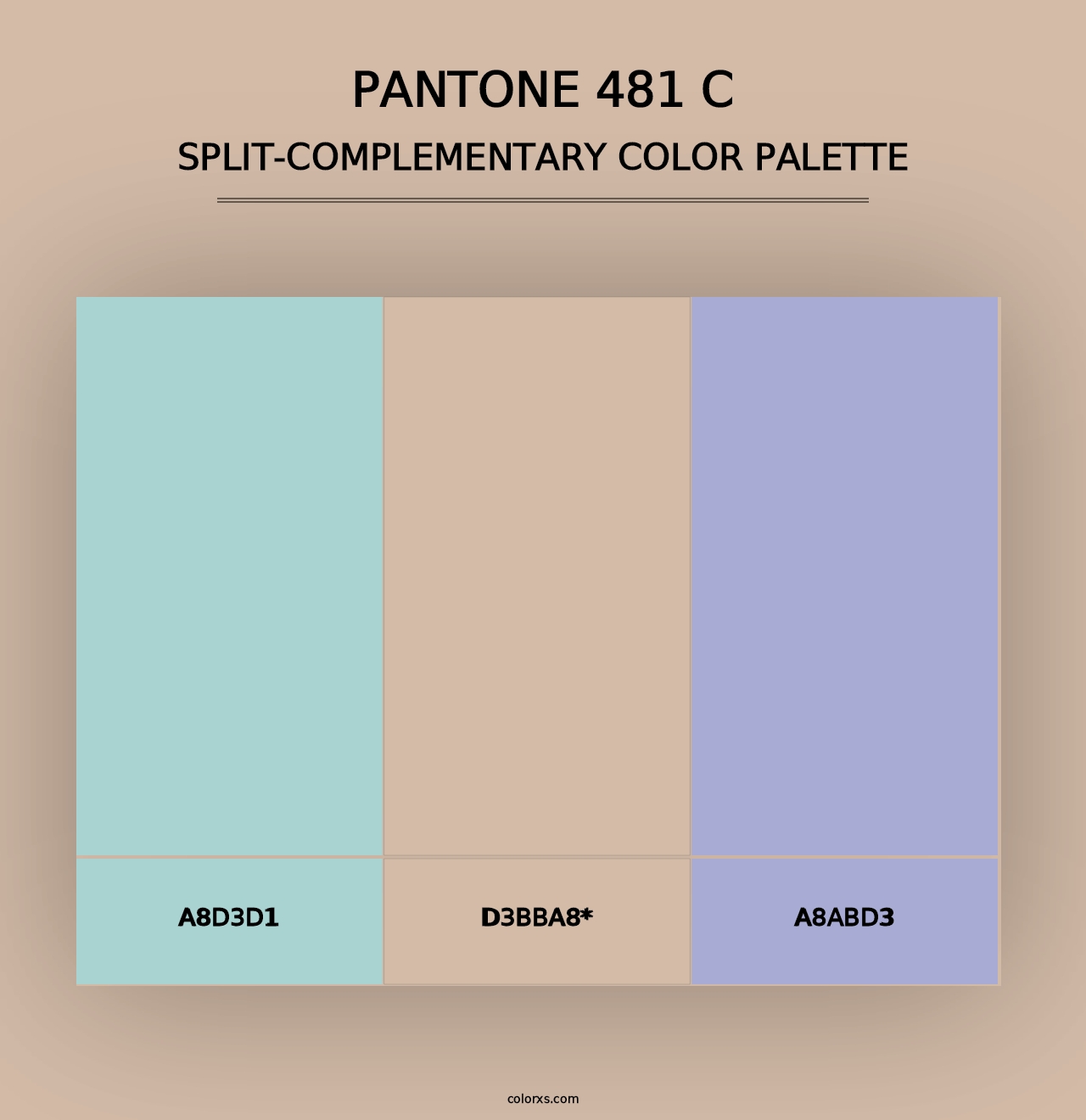 PANTONE 481 C - Split-Complementary Color Palette