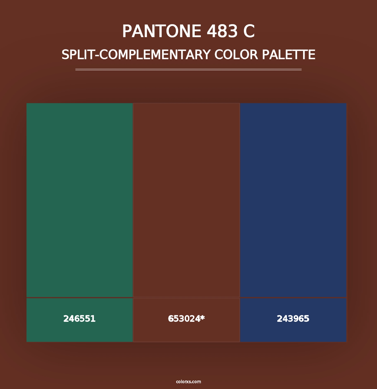 PANTONE 483 C - Split-Complementary Color Palette