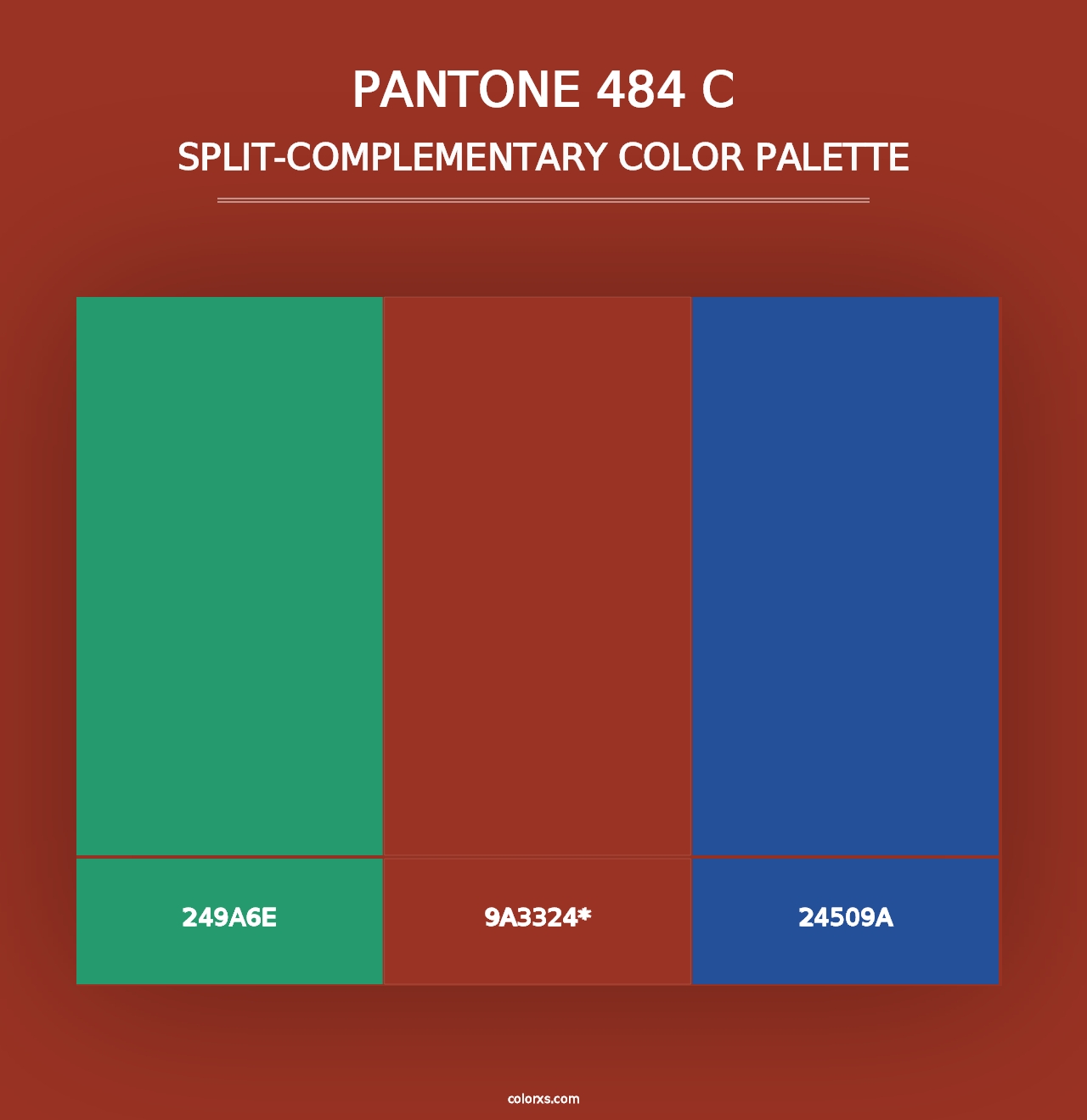 PANTONE 484 C - Split-Complementary Color Palette