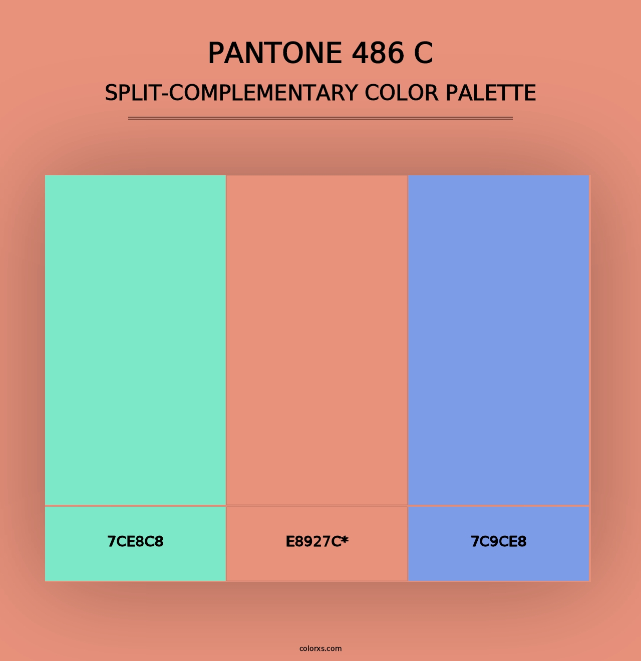 PANTONE 486 C - Split-Complementary Color Palette