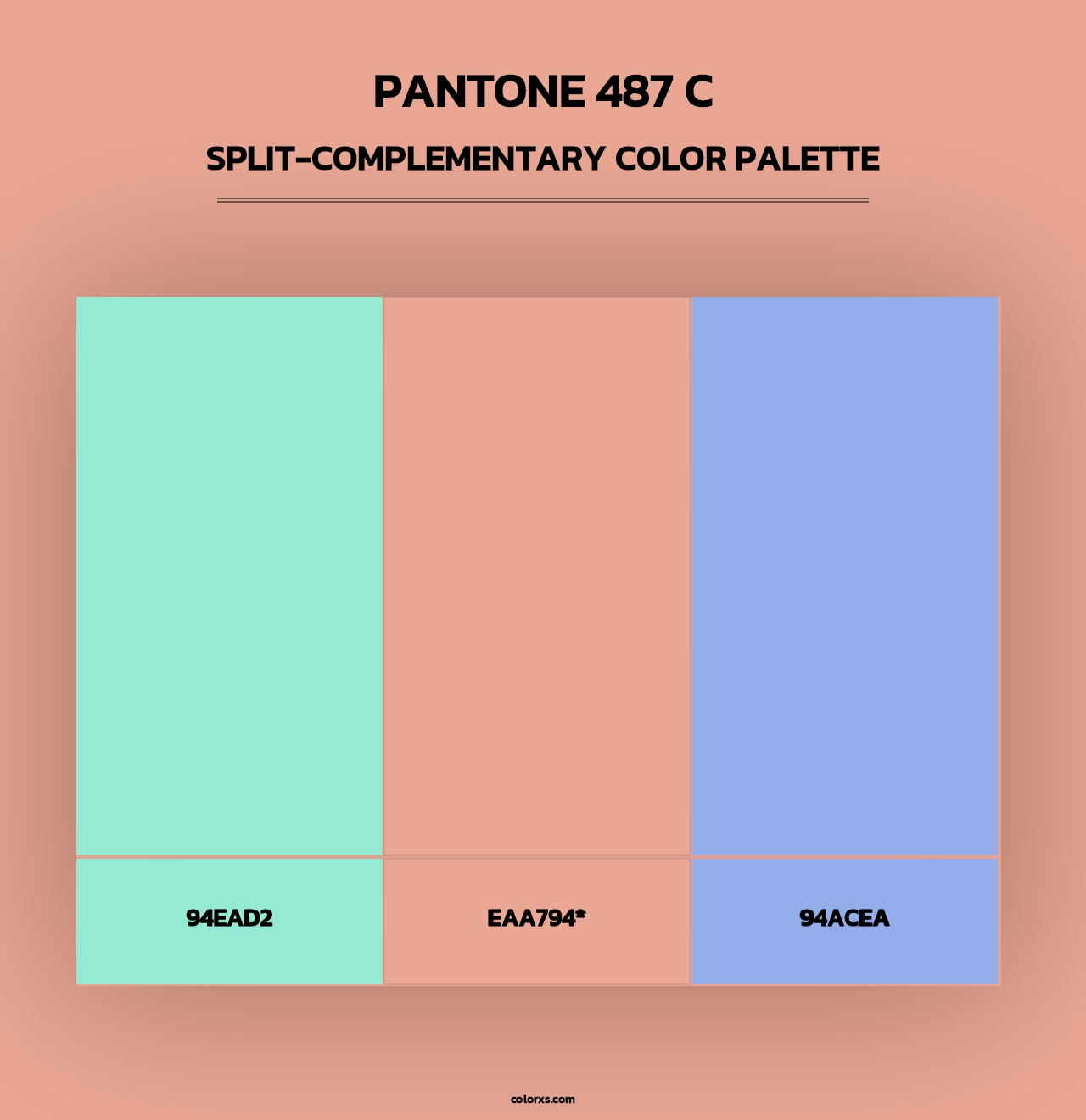 PANTONE 487 C - Split-Complementary Color Palette