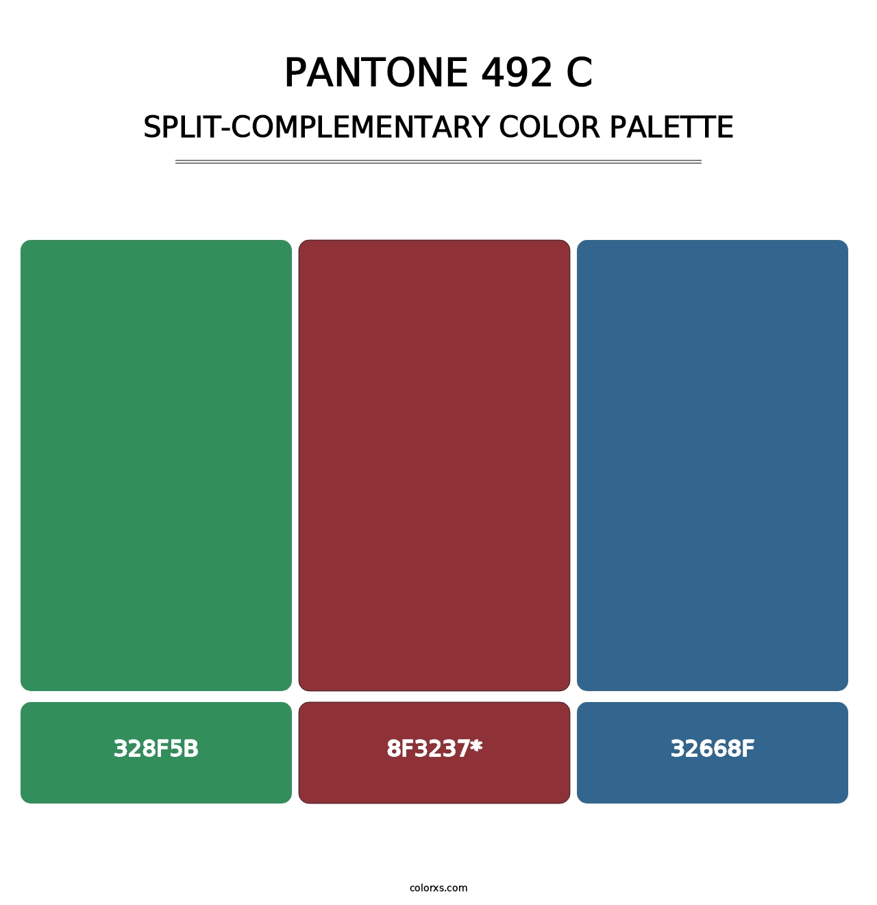 PANTONE 492 C - Split-Complementary Color Palette