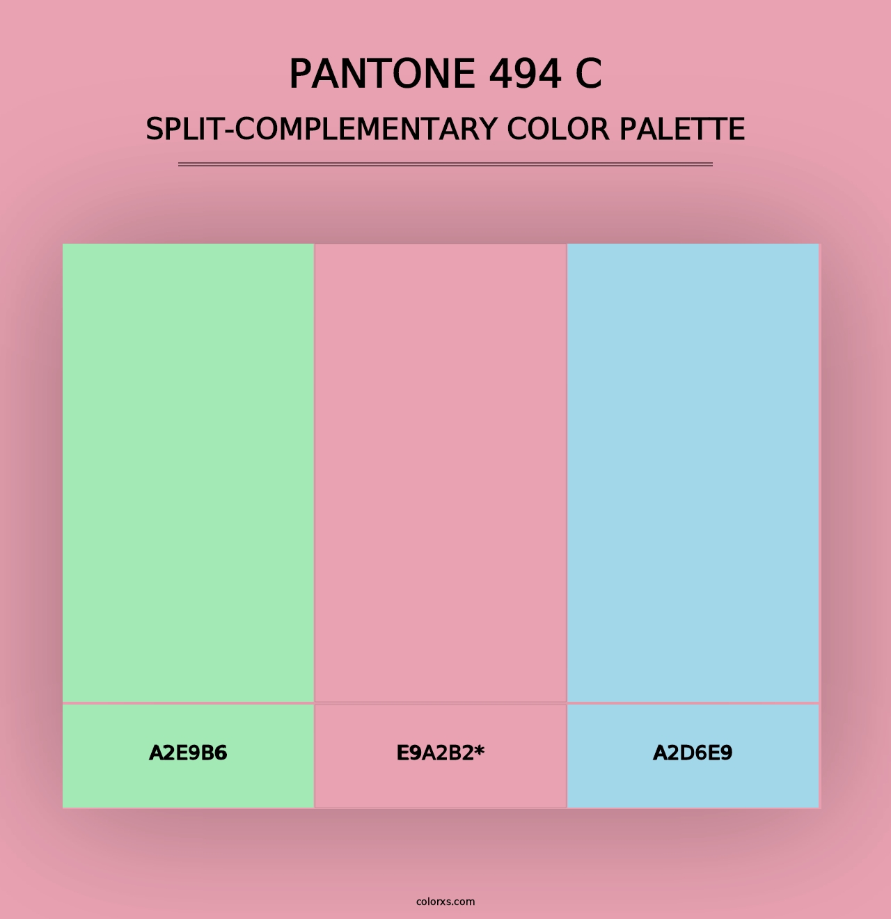 PANTONE 494 C - Split-Complementary Color Palette