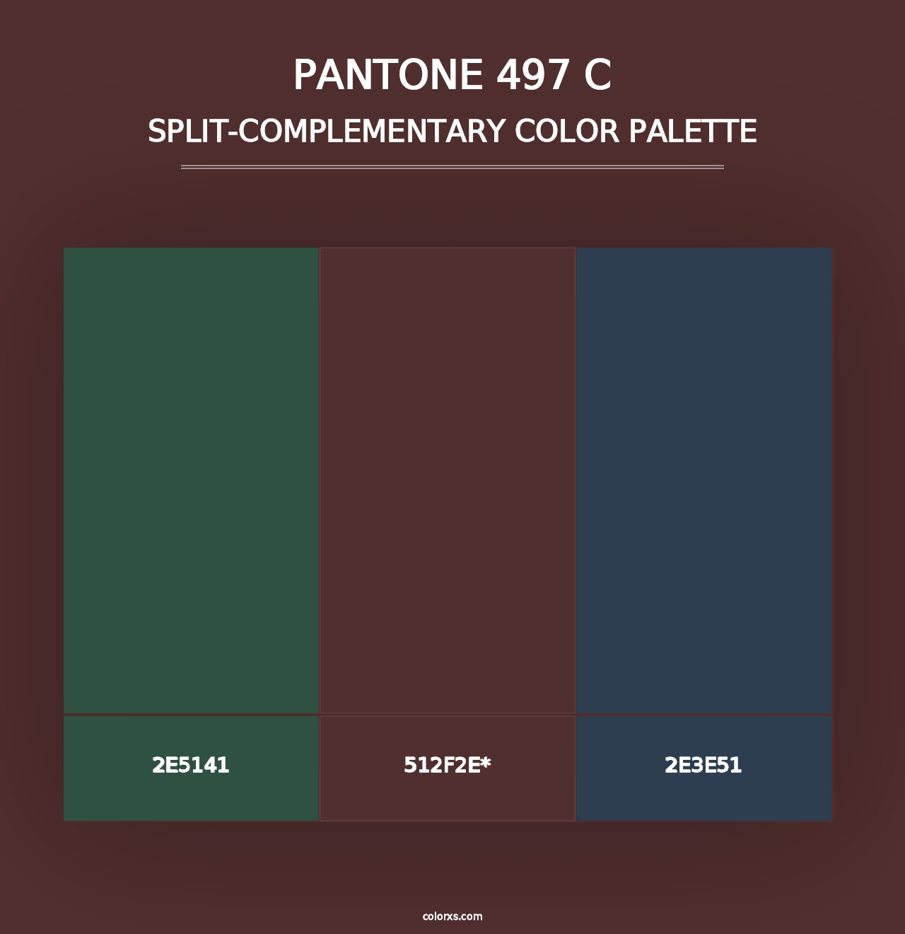 PANTONE 497 C - Split-Complementary Color Palette