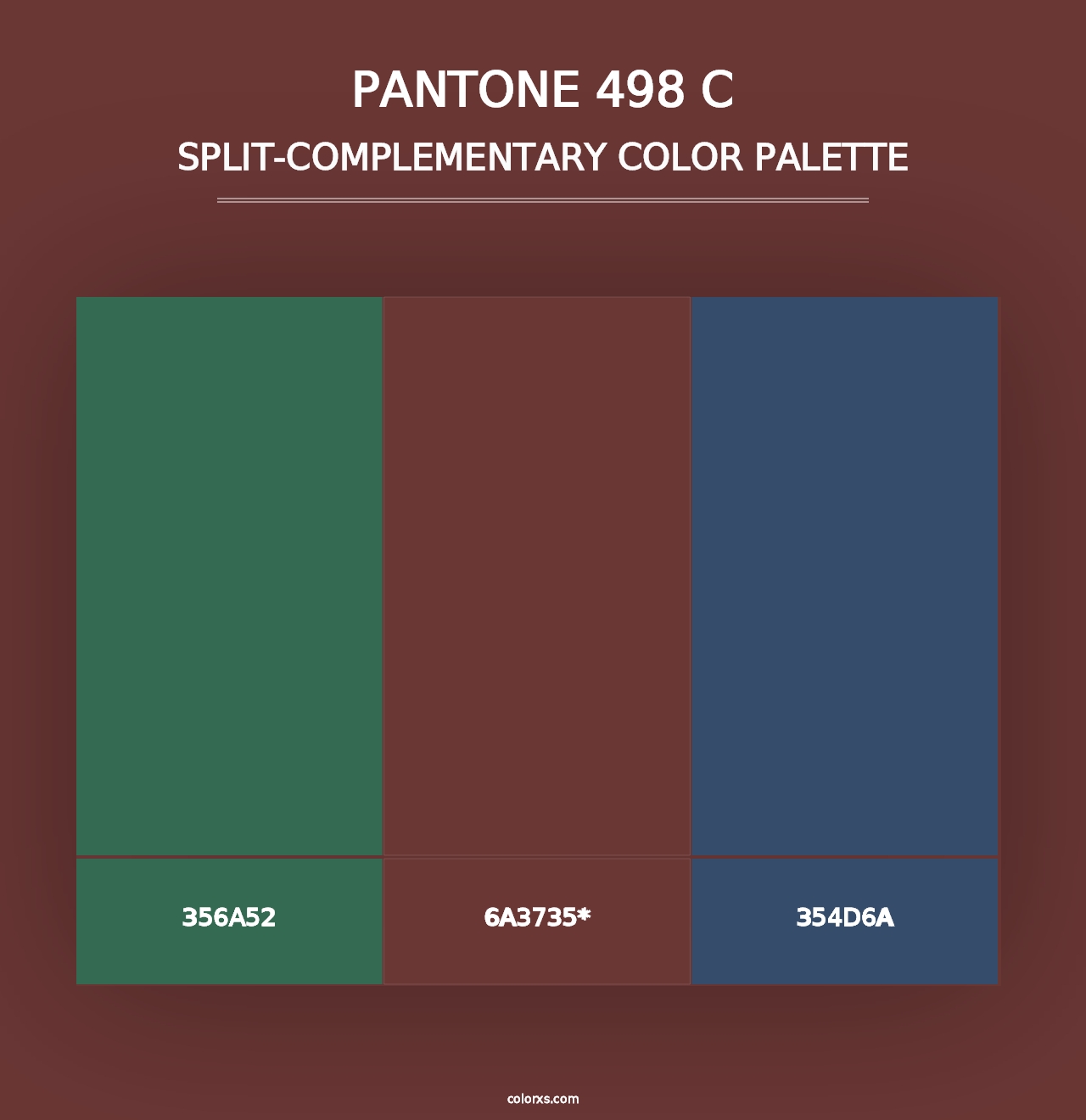 PANTONE 498 C - Split-Complementary Color Palette