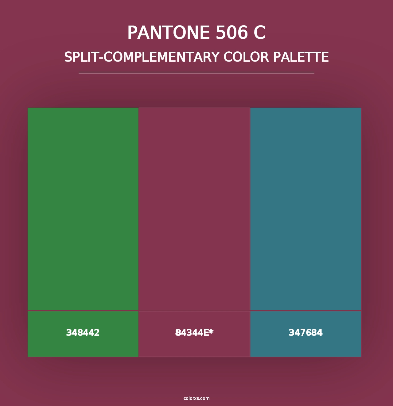 PANTONE 506 C - Split-Complementary Color Palette