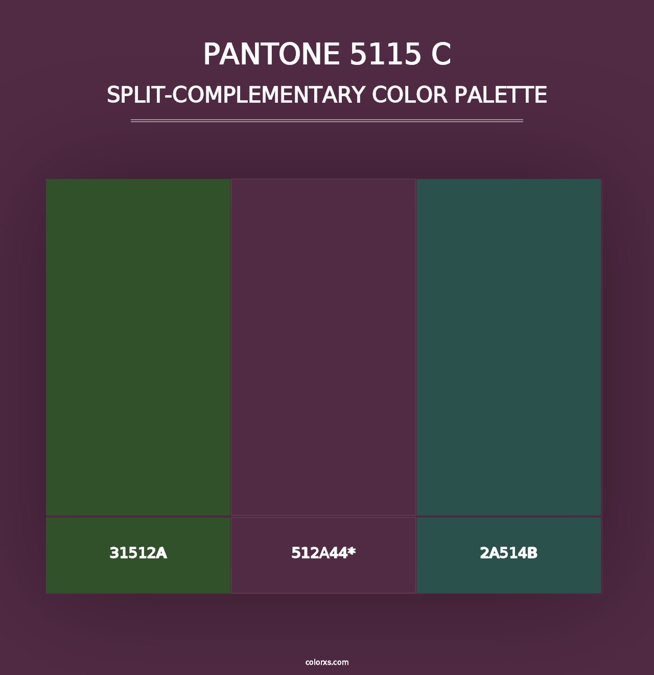 PANTONE 5115 C - Split-Complementary Color Palette