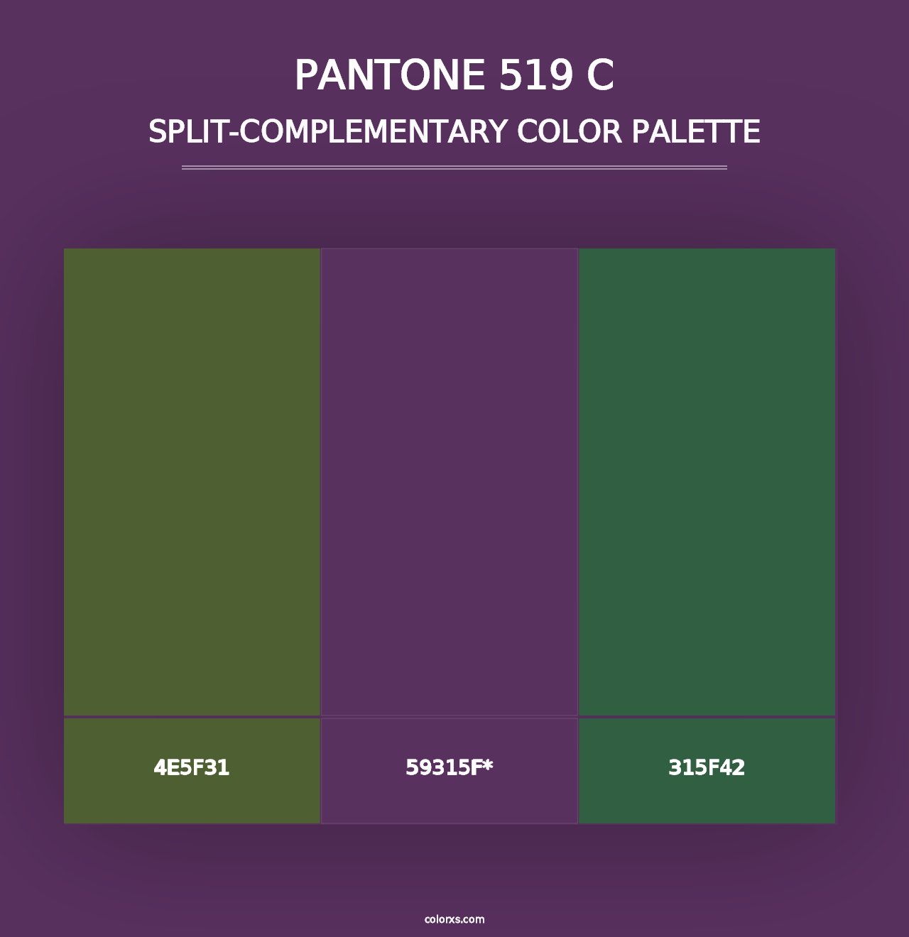 PANTONE 519 C - Split-Complementary Color Palette