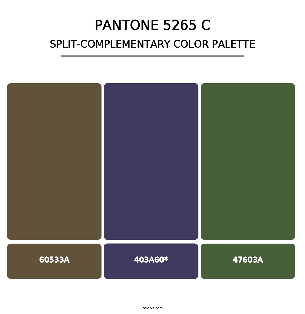 PANTONE 5265 C - Split-Complementary Color Palette