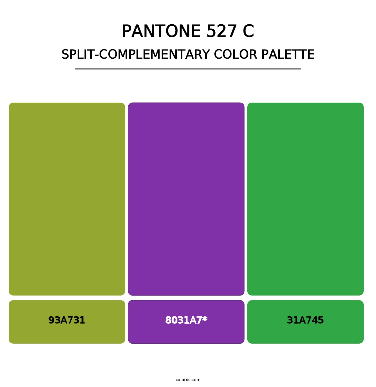 PANTONE 527 C - Split-Complementary Color Palette