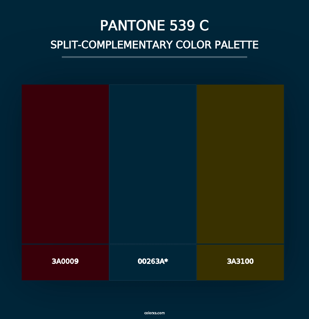 PANTONE 539 C - Split-Complementary Color Palette