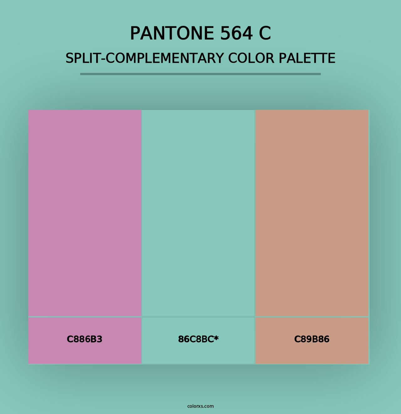 PANTONE 564 C - Split-Complementary Color Palette