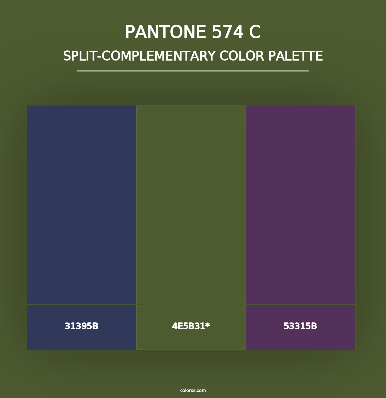 PANTONE 574 C - Split-Complementary Color Palette