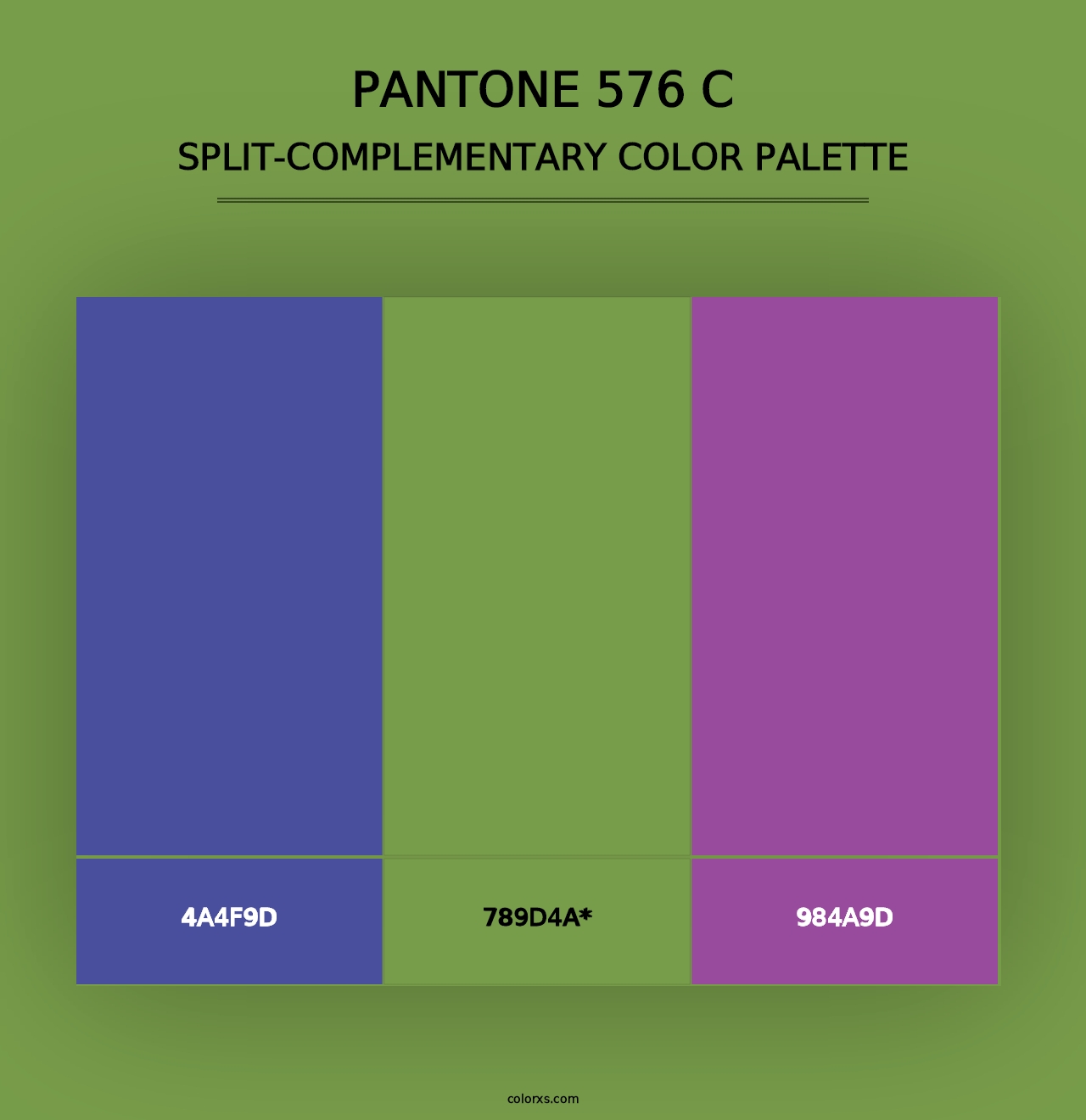 PANTONE 576 C - Split-Complementary Color Palette