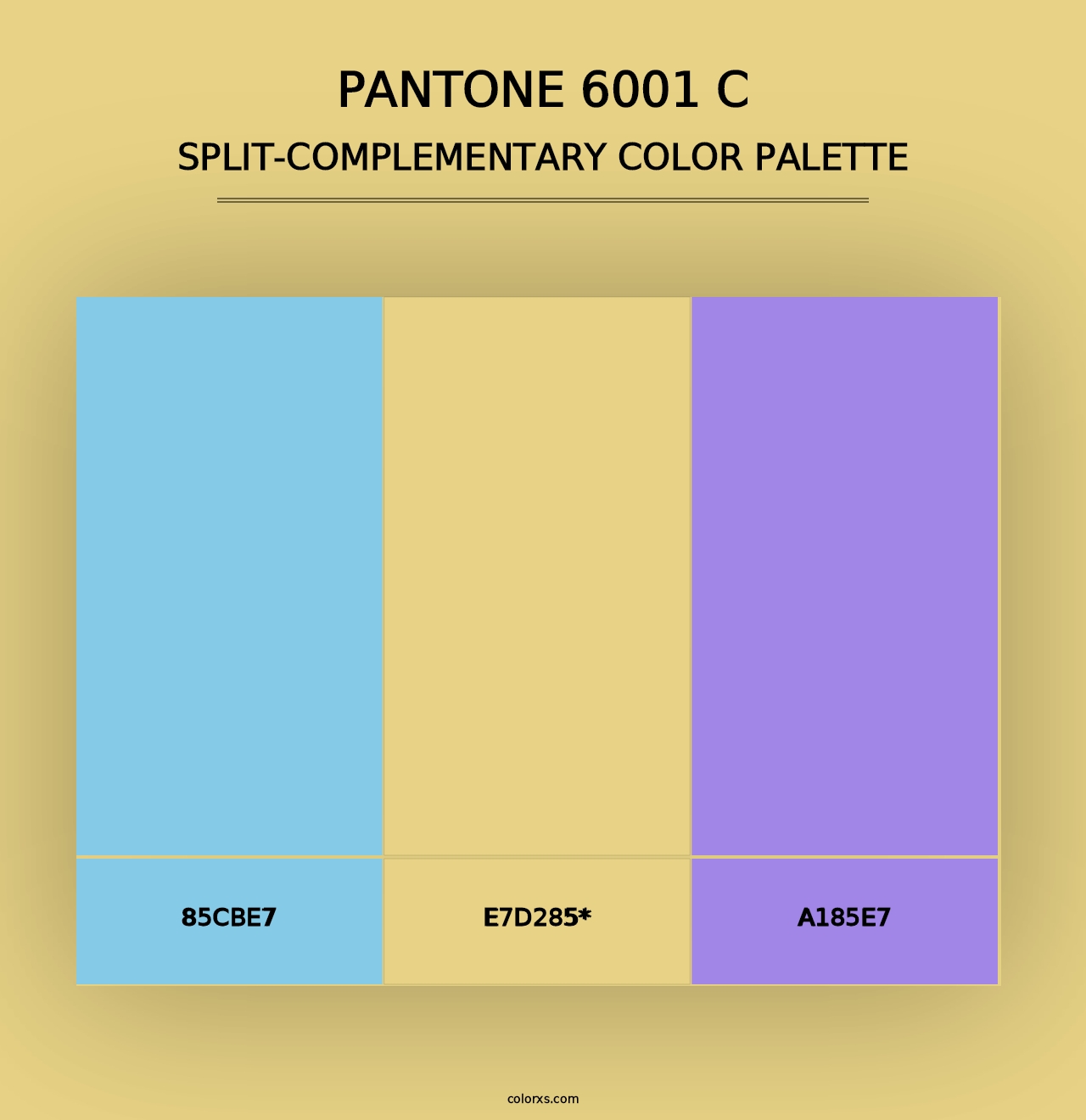 PANTONE 6001 C - Split-Complementary Color Palette