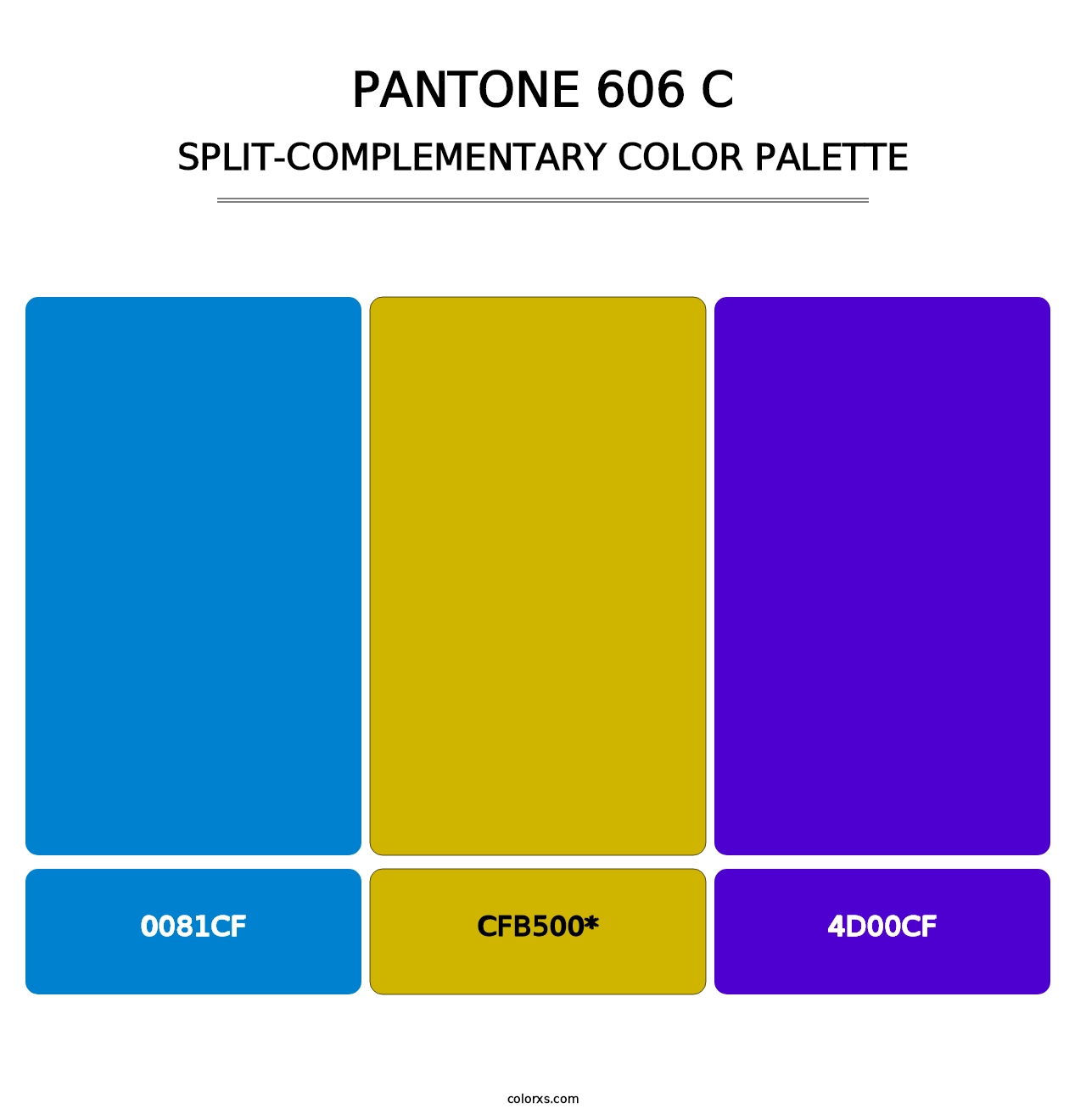 PANTONE 606 C - Split-Complementary Color Palette