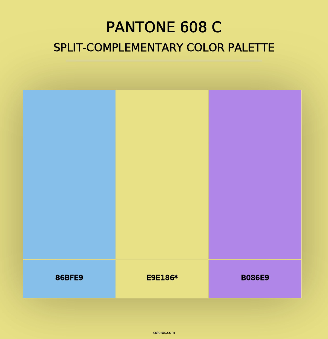 PANTONE 608 C - Split-Complementary Color Palette