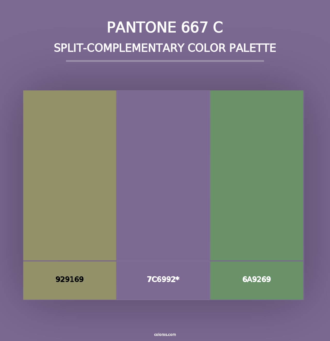 PANTONE 667 C - Split-Complementary Color Palette