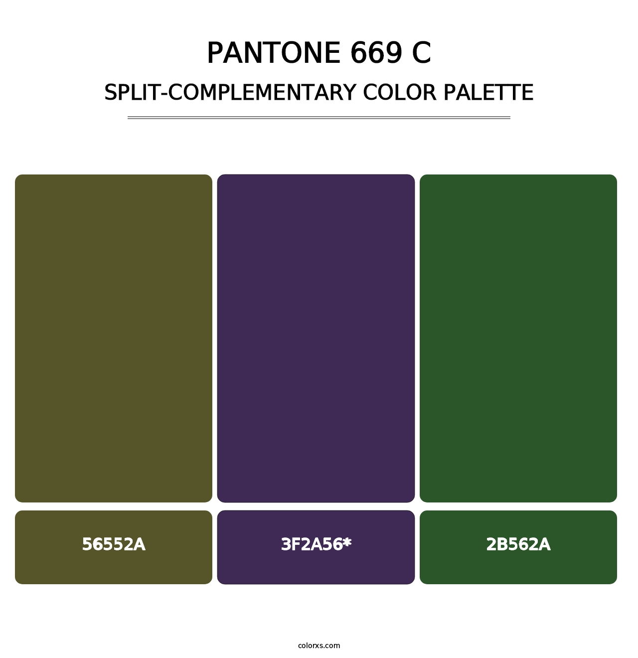 PANTONE 669 C - Split-Complementary Color Palette