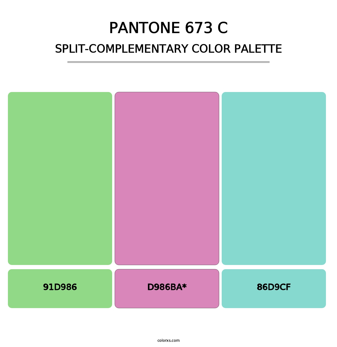 PANTONE 673 C - Split-Complementary Color Palette