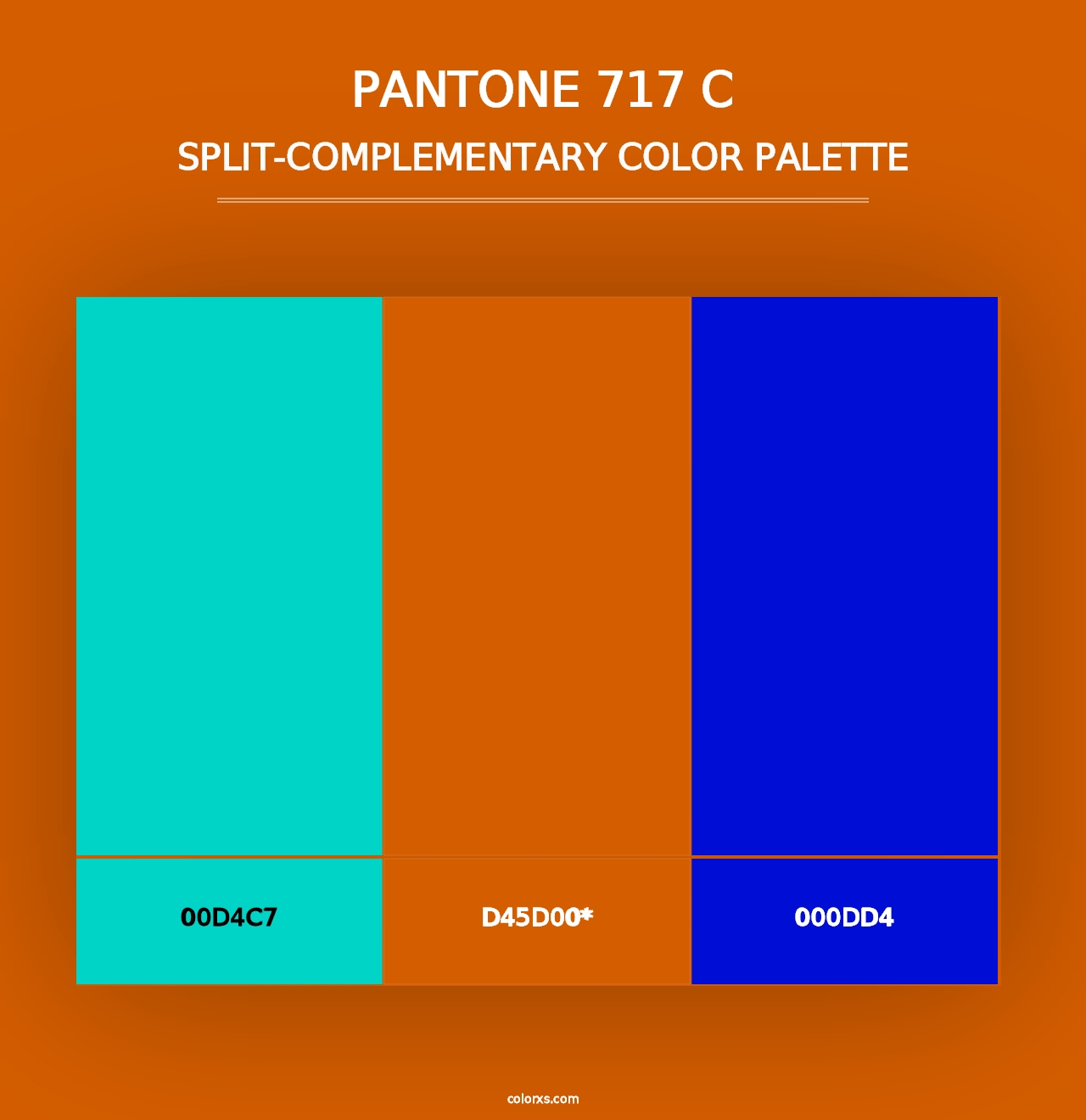 PANTONE 717 C - Split-Complementary Color Palette