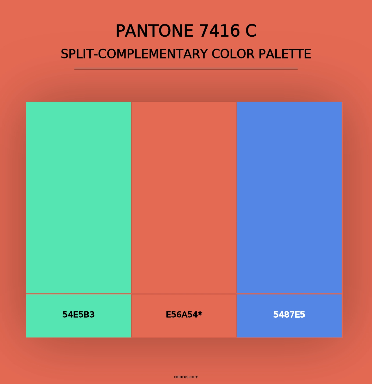 PANTONE 7416 C - Split-Complementary Color Palette