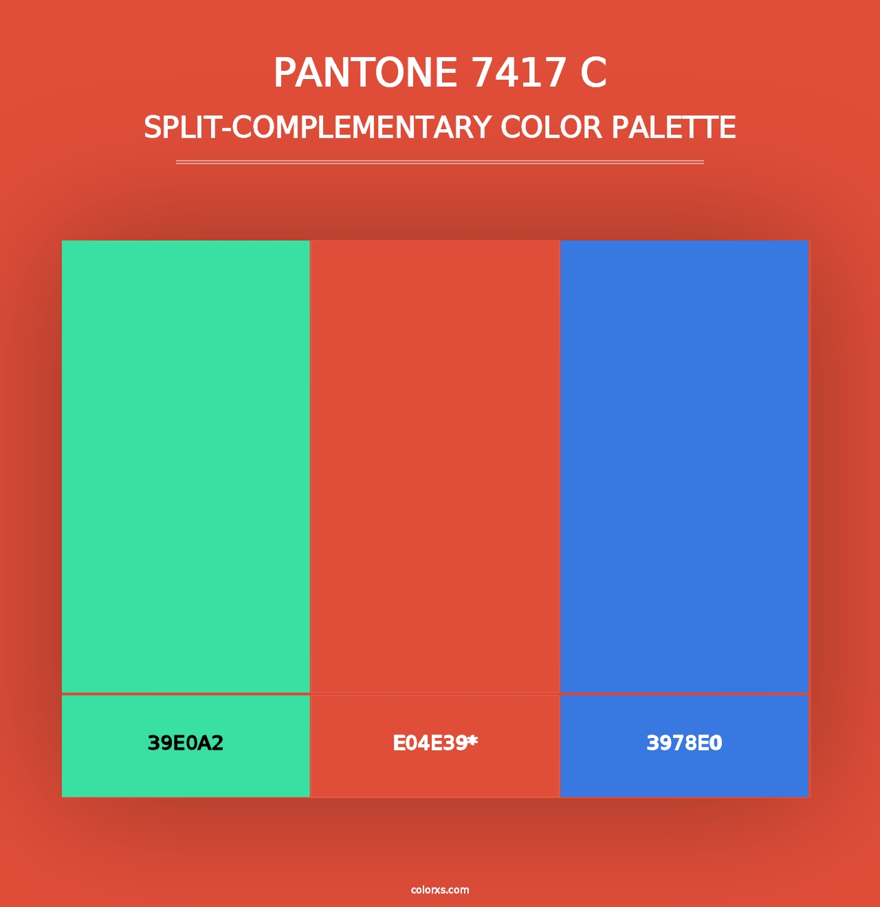 PANTONE 7417 C - Split-Complementary Color Palette