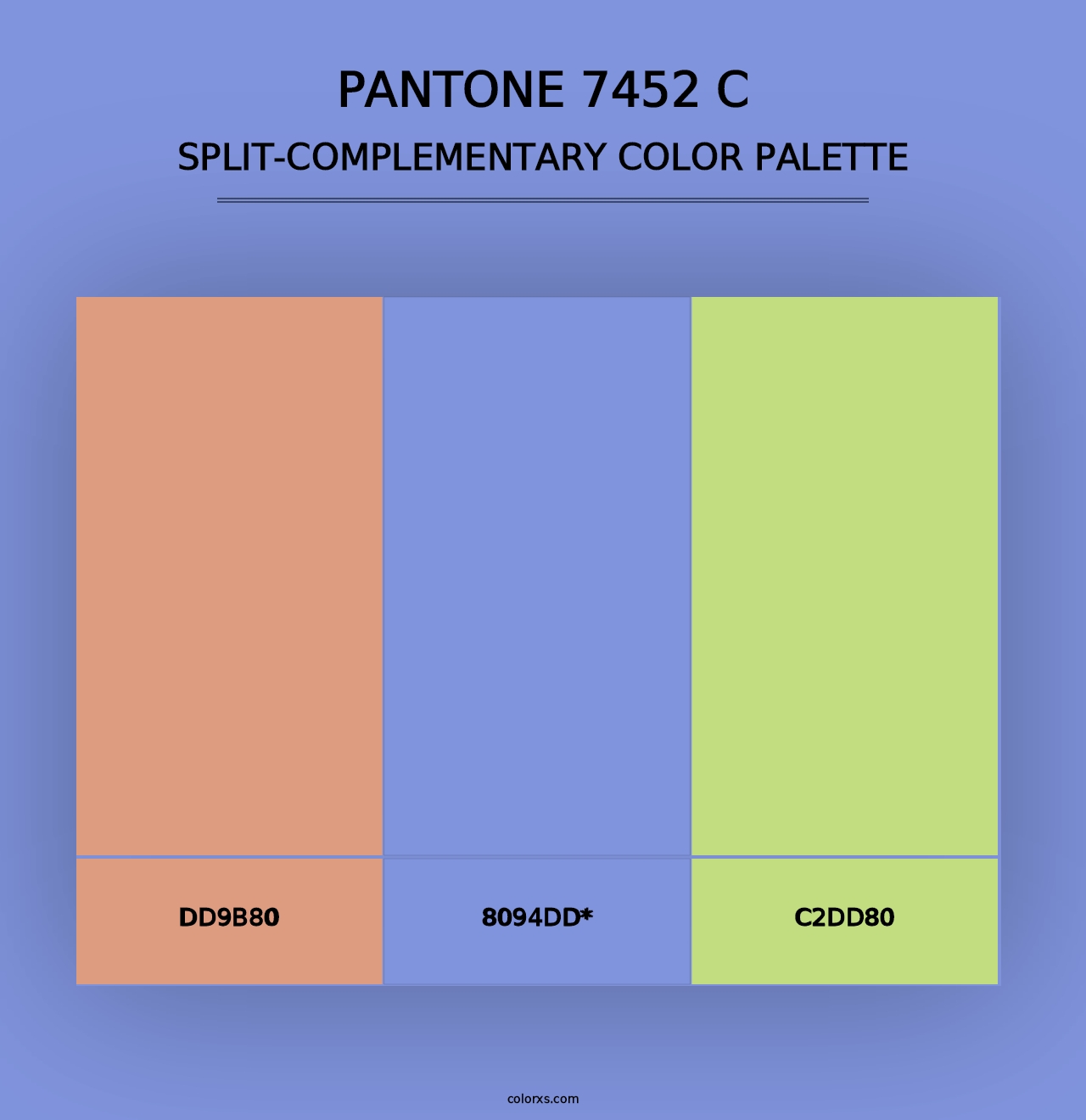 PANTONE 7452 C - Split-Complementary Color Palette