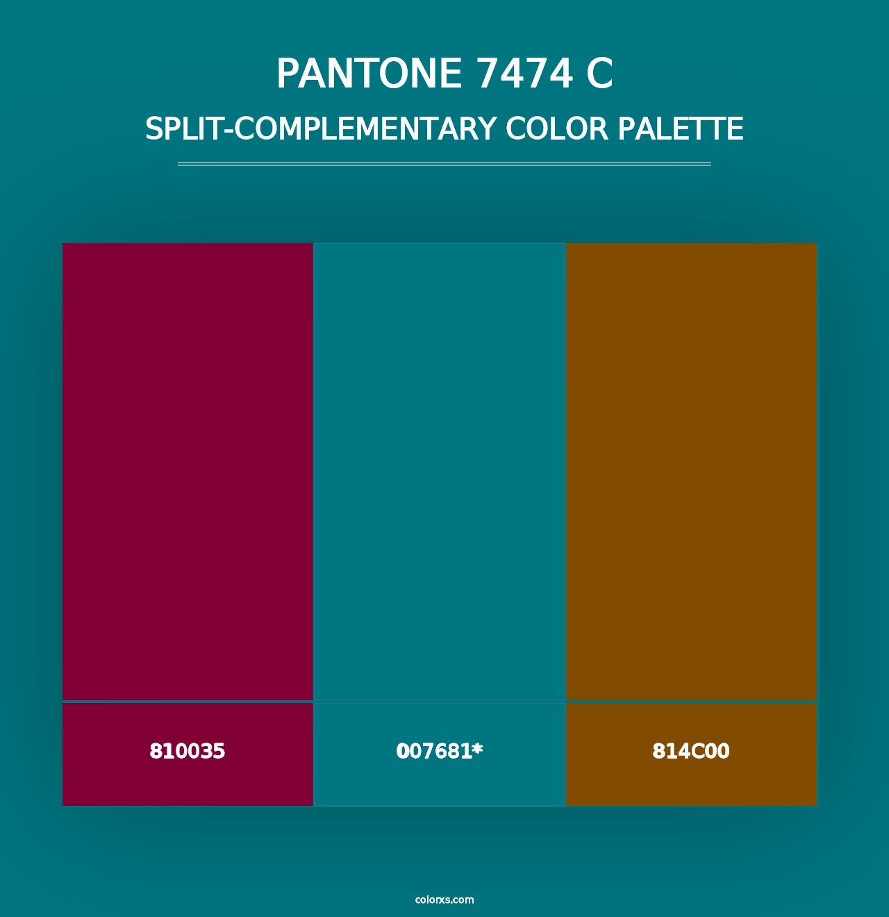 PANTONE 7474 C - Split-Complementary Color Palette